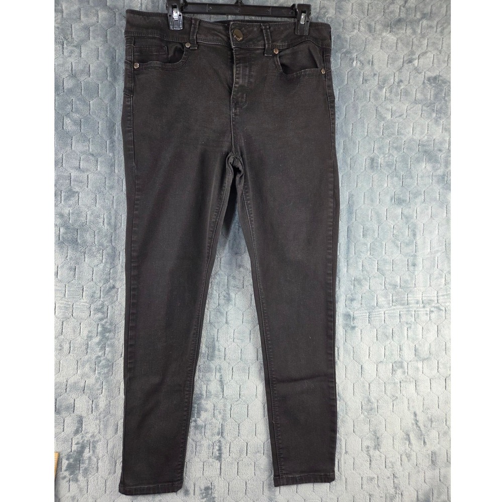 Seven7 Black Denim Leggings Womens Size 16 Stretch Slim Fit Jeggings Dark Wash